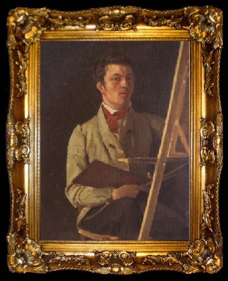 framed  Jean Baptiste Camille  Corot Portrait of the artist (mk05), ta009-2